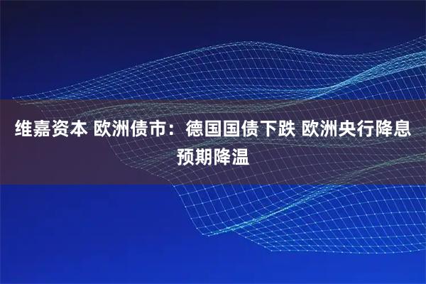 维嘉资本 欧洲债市：德国国债下跌 欧洲央行降息预期降温